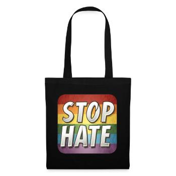 LGBTQ Stop Hate - Stoffbeutel - Schwarz - Vorne