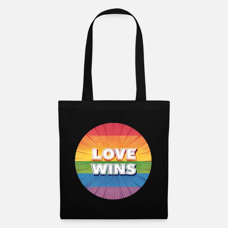 LGBTQ Love Wins - Stoffbeutel - Schwarz