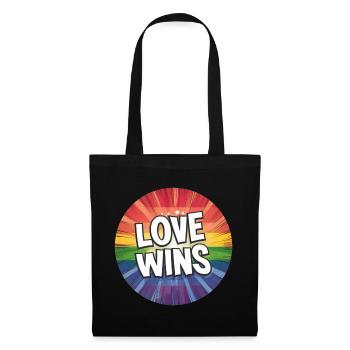 LGBTQ Love Wins - Stoffbeutel - Schwarz - Vorne