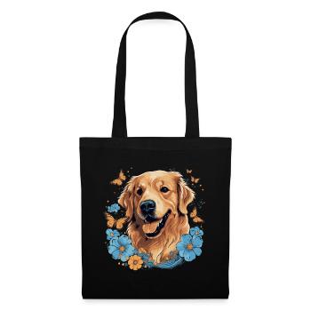 Golden Retriever Dog and Butterflies - Tote Bag - black - Front