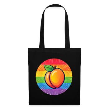 LGBTQ Pfirsich - Stoffbeutel - Schwarz - Vorne