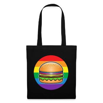 LGBTQ Hamburger - Stoffbeutel - Schwarz - Vorne