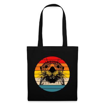 Vintage Sunset Sea Otter Retro 2 - Tote Bag - black - Front