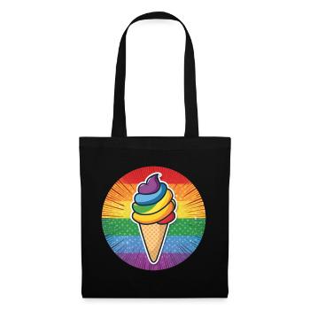 LGBTQ Ice Cream Eis - Stoffbeutel - Schwarz - Vorne