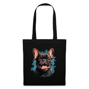 Bouledogue français - Sac en tissu - noir - Devant