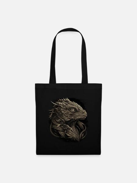 Bartagame Kleiner Drachen - Stoffbeutel - Schwarz