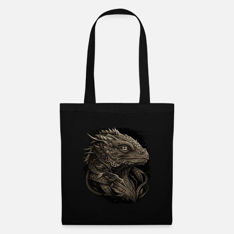 Bartagame Kleiner Drachen - Stoffbeutel - Schwarz
