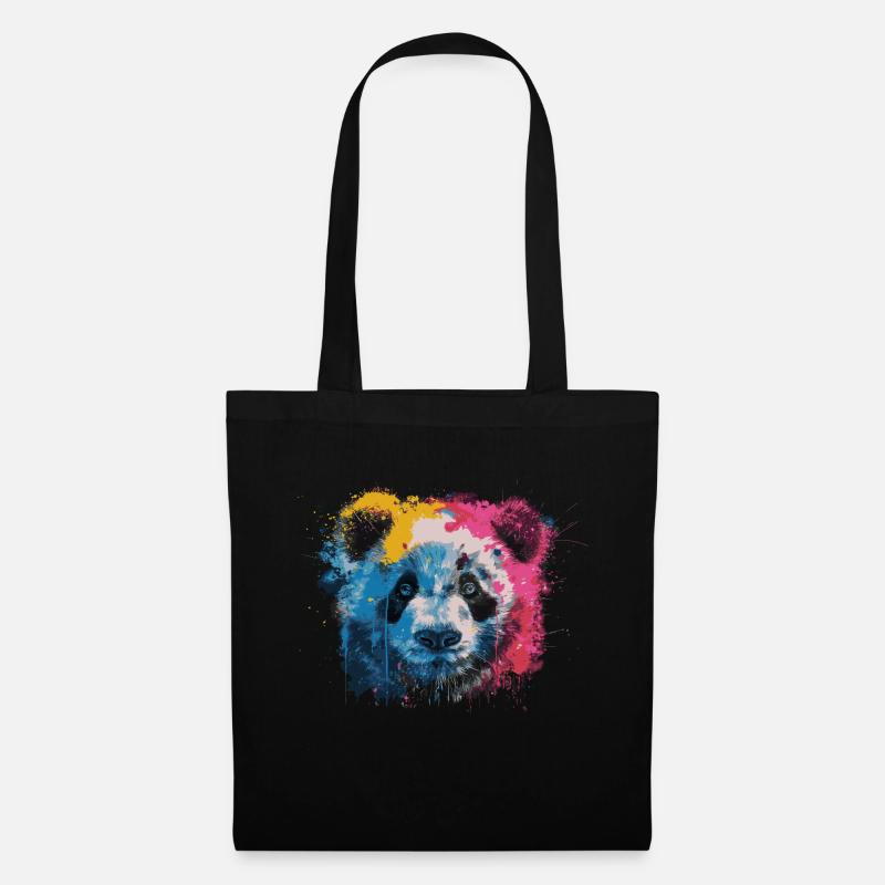 Pandabär - Stoffbeutel - Schwarz