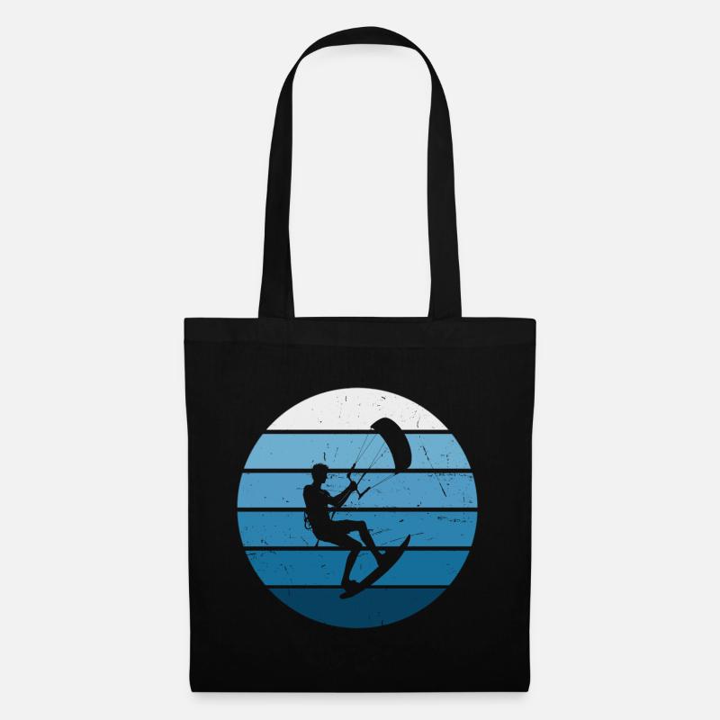 Herren Kiten Kitesurfer Kite Kitesurfen Kitesurf - Stoffbeutel - Schwarz