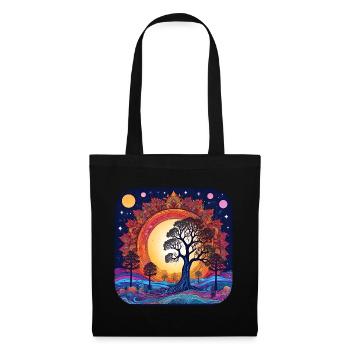 Arbre du monde germanique et viking Yggdrasil - Sac en tissu - noir - Devant