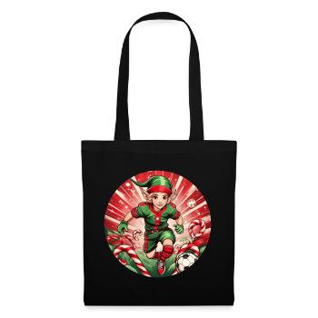 Noël elfe football football - Sac en tissu - noir - Devant