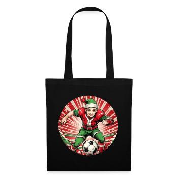 Noël elfe football football - Sac en tissu - noir - Devant