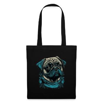 Kleiner Mops - Stoffbeutel - Schwarz - Vorne