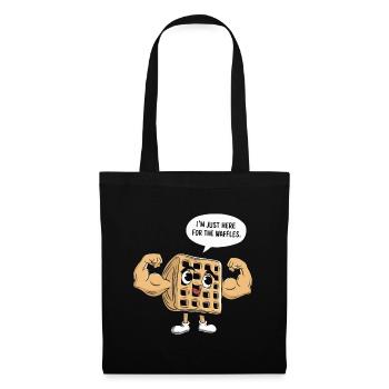Je ne suis là que pour les gaufres - Sac en tissu - noir - Devant