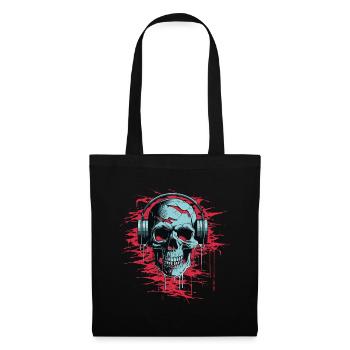 Zombie Skull Disc Jockey - Sac en tissu - noir - Devant