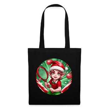 Tennis elfe de Noël - Sac en tissu - noir - Devant