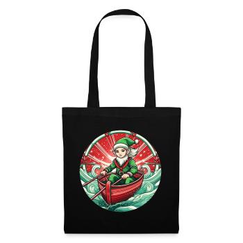 Aviron de lutin de Noël - Sac en tissu - noir - Devant