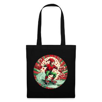 Christmas Elf Skateboarding - Tote Bag - black - Front