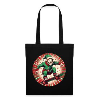 Christmas Elf Skateboarding - Tote Bag - black - Front