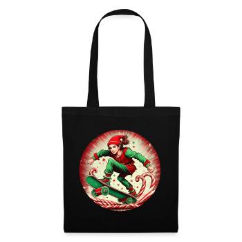 Christmas Elf Skateboarding - Tote Bag - black - Front