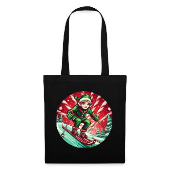 Ski des elfes de Noël - Sac en tissu - noir - Devant