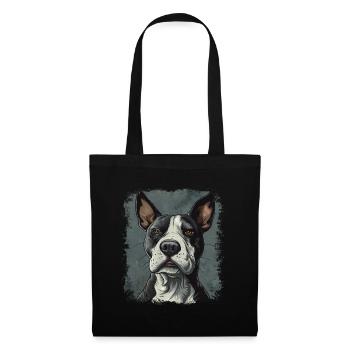 Bull terrier - Sac en tissu - noir - Devant