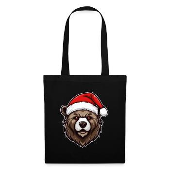 Christmas teddy bear in a bad mood - Tote Bag - black - Front