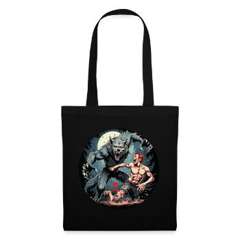 Gruseliges Halloween-partykostüm Werwolf Greift An - Tote Bag - black - Front