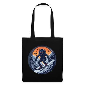 Gruseliges Halloween-partykostüm Werwolf-snowboard - Tote Bag - black - Front