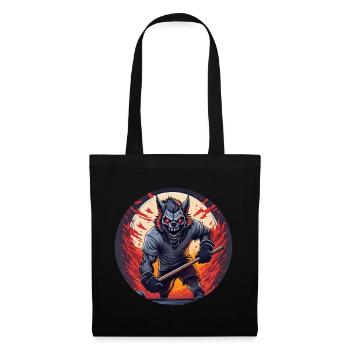 Creepy Halloween Party Costume Werewolf Field - Tote Bag - black - Front