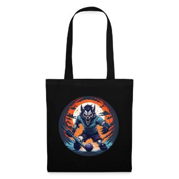 Spooky Halloween party costume werewolf field - Tote Bag - black - Front