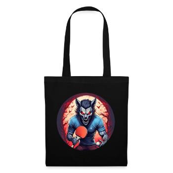 Spooky Halloween Party Costume Werewolf Ping Pong - Tote Bag - black - Front