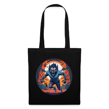 Creepy Halloween party costume werewolf running - Tote Bag - black - Front