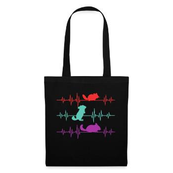 Heartbeat Chinchilla - Nagetier-Liebhaber - Stoffbeutel - Schwarz - Vorne