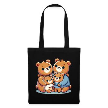 Bear Family Mother And Father With Two Children - Tote Bag - black - Front