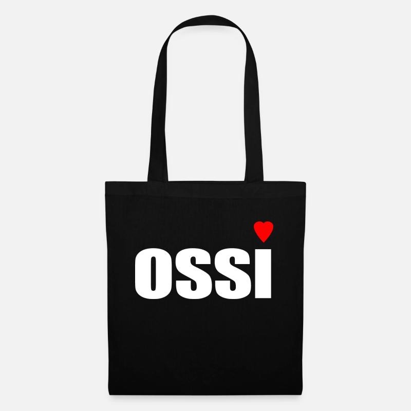 Ossi mit Herz rot - Stoffbeutel - Schwarz