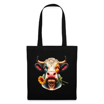 Cow flower flowers - Tote Bag - black - Front