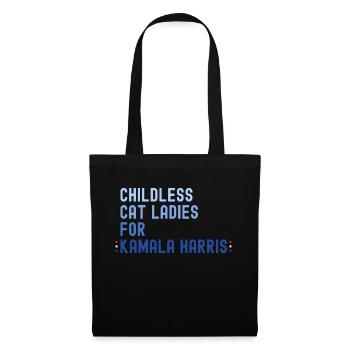 Kinderlose Katze Damen für Kamala Harris 2024 - - Stoffbeutel - Schwarz - Vorne