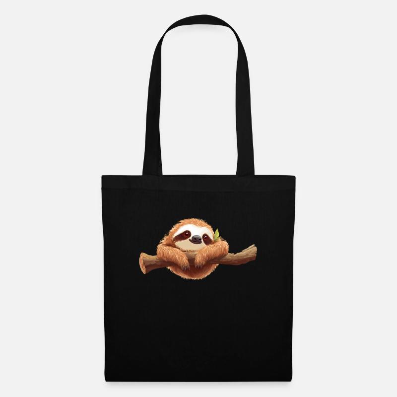 Cute Sloth - Stoffbeutel - Schwarz