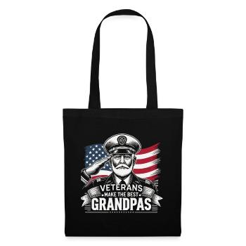 Veterans Make the Best Grandpas - Patriotic salute - Tote Bag - black - Front