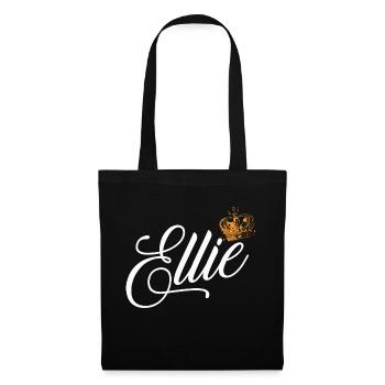 Ellie Nom pour femmes enfants bambins - Ellie Nom de famille - Sac en tissu - noir - Devant