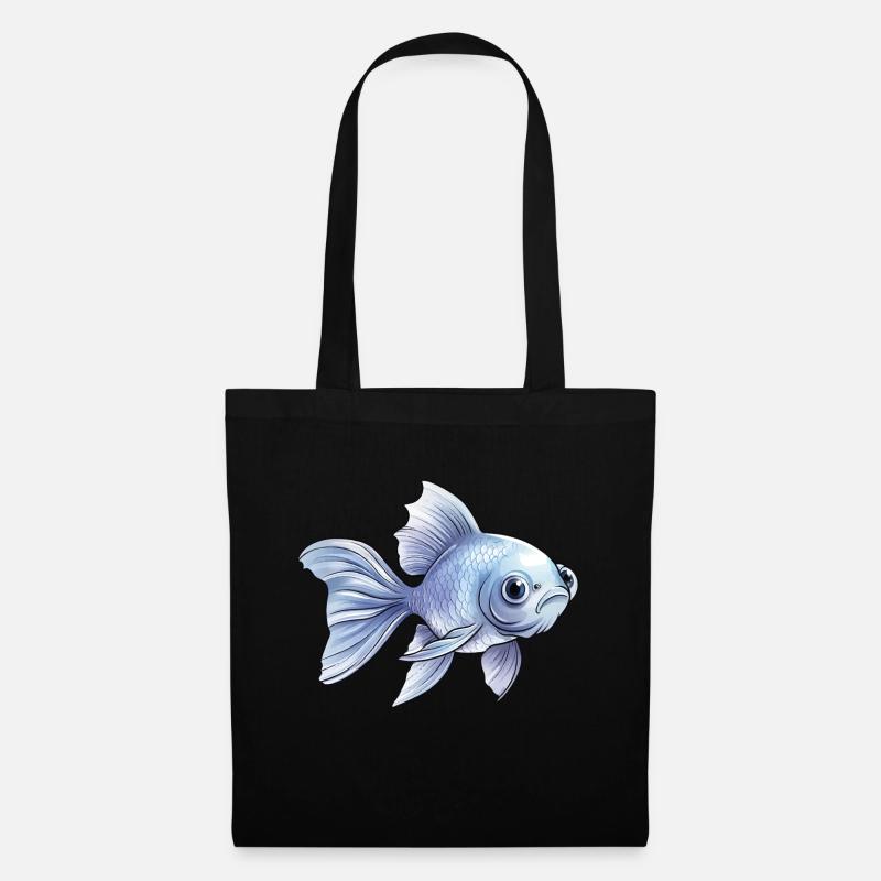 Blue Schleierschwanz Goldfisch - Stoffbeutel - Schwarz