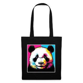 Panda - Stoffbeutel - Schwarz - Vorne