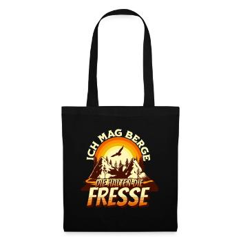 I like mountains that keep their mouths shut Hiking motif - Tote Bag - black - Front