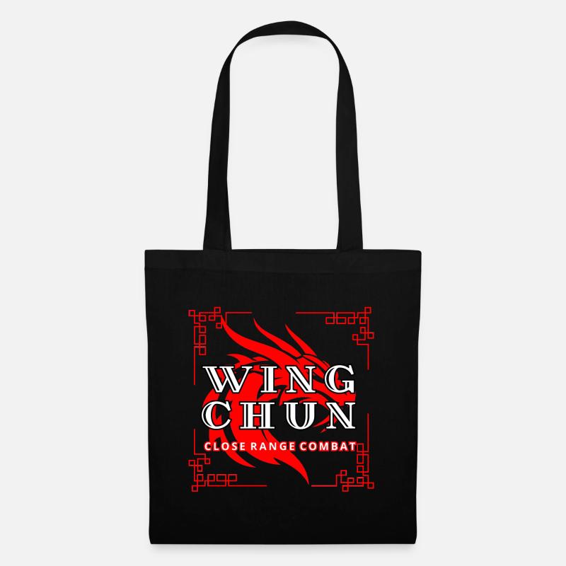 Wing Chun Drachen T-Shirt Nahkampf - Stoffbeutel - Schwarz