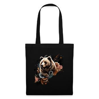 Grizzly, ours, bear - Sac en tissu - noir - Devant