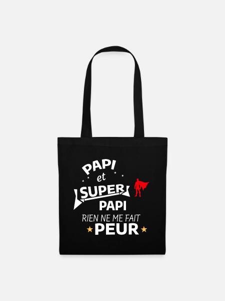 Superheld Humor Vaterschaft Geschenk - Stoffbeutel - Schwarz
