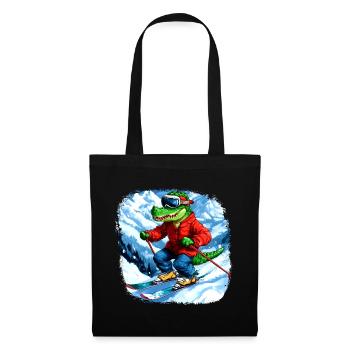 Crocodile Skier - Tote Bag - black - Front