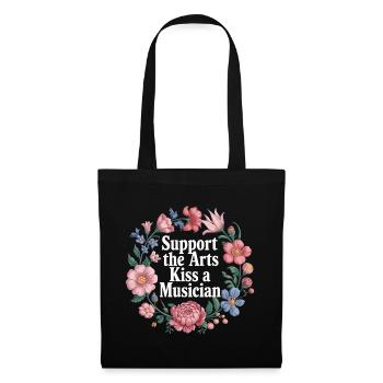 Support The Arts Kiss A Musician - Stoffbeutel - Schwarz - Vorne