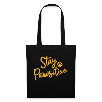 Stay Pawsitive: Katzenliebe mit Humor - Stoffbeutel - Schwarz - Vorne